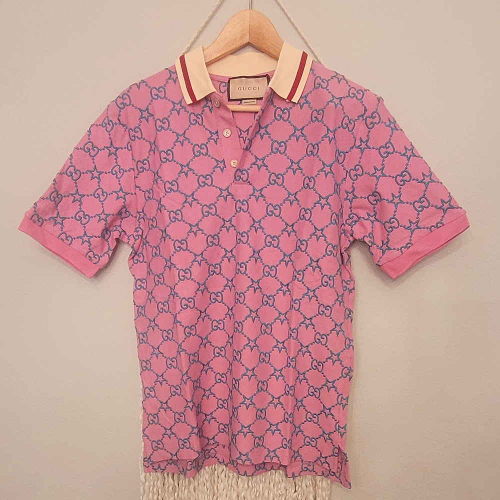 Gucci Pink Polo 💗 Embroidered